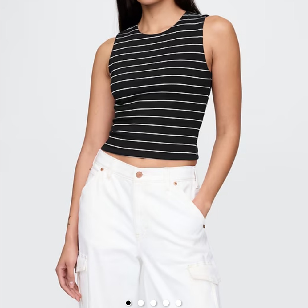 GAP Black and White Striped Tank Top